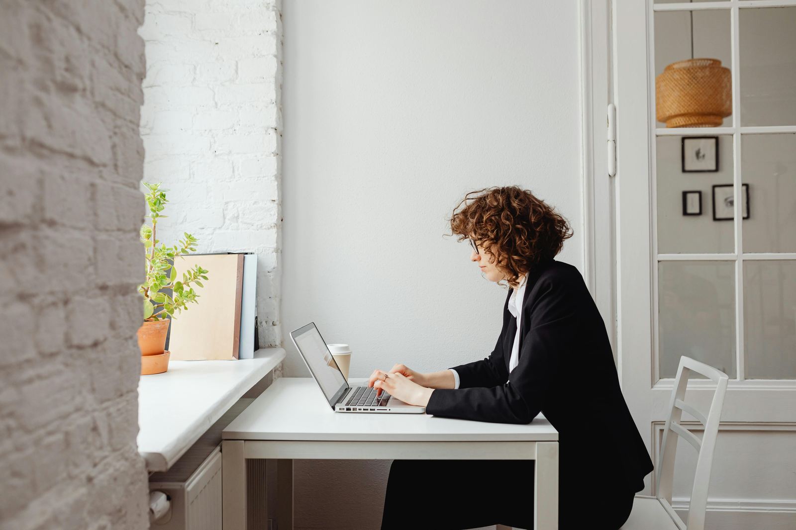 Woman working at laptop